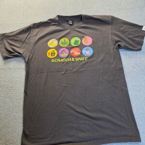 Upper Playground Scratch & Sniff Graphic T-Shirt Mens Large Gray Streetwear